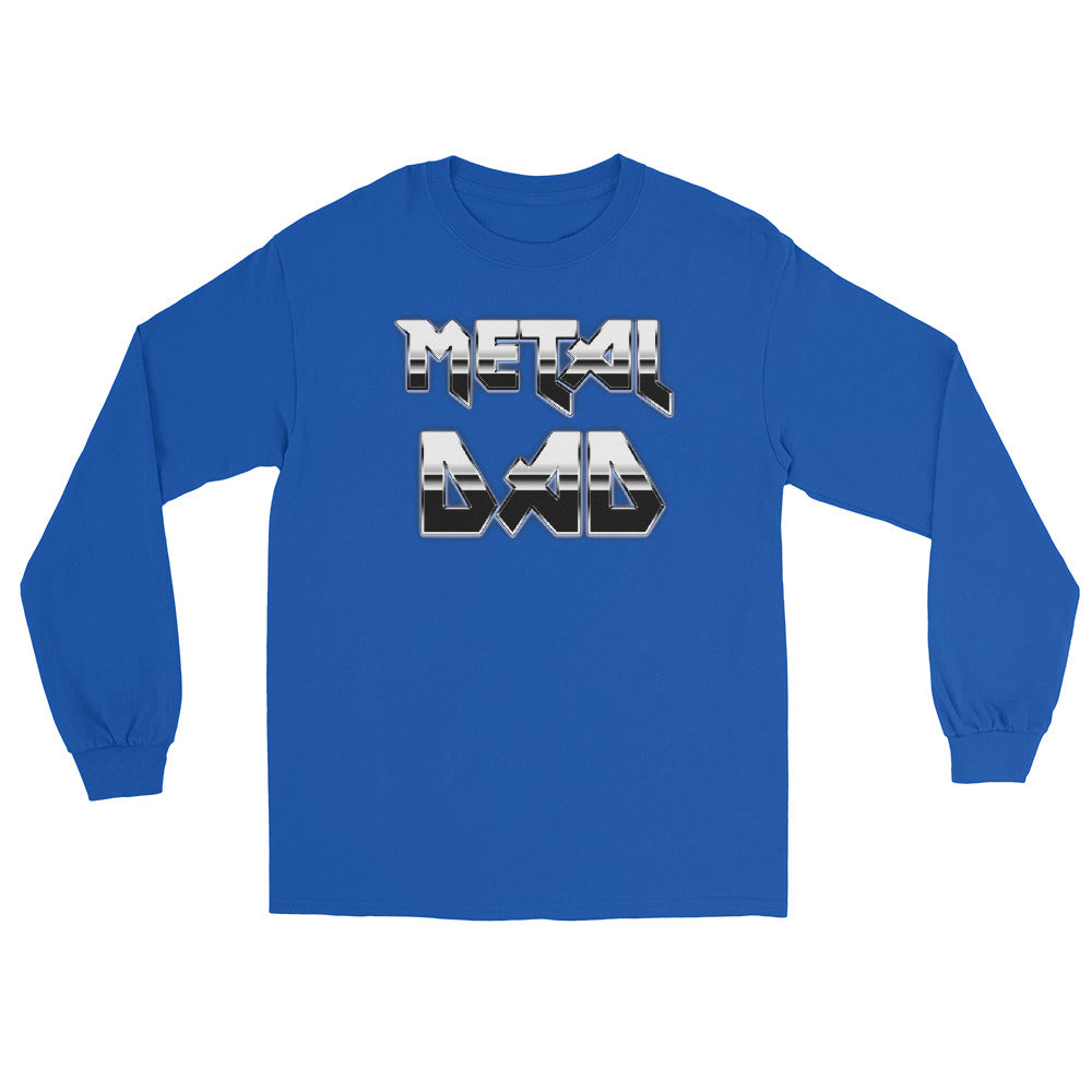 Metal Dad design on unisex long sleeve shirt, front view