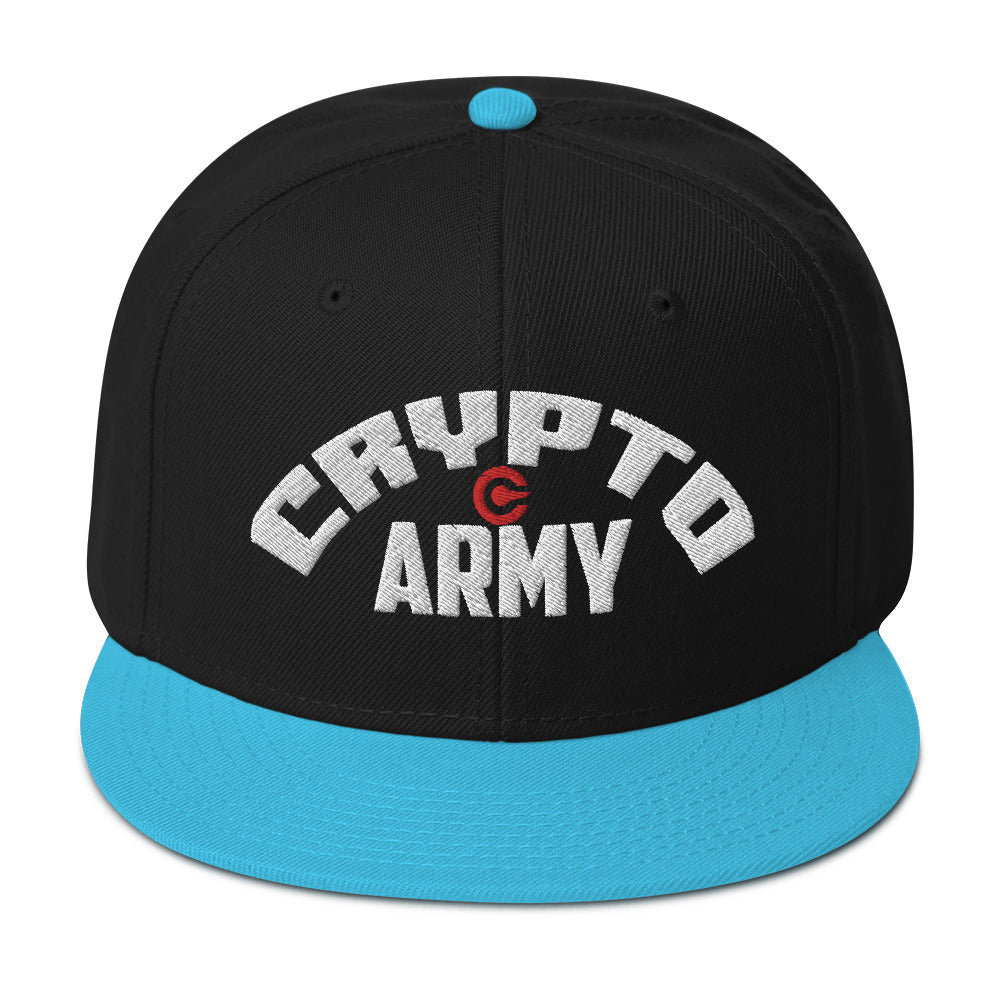 Crypto Army Curved Cryptocurrency Symbol Flat Bill Cap Snapback Hat