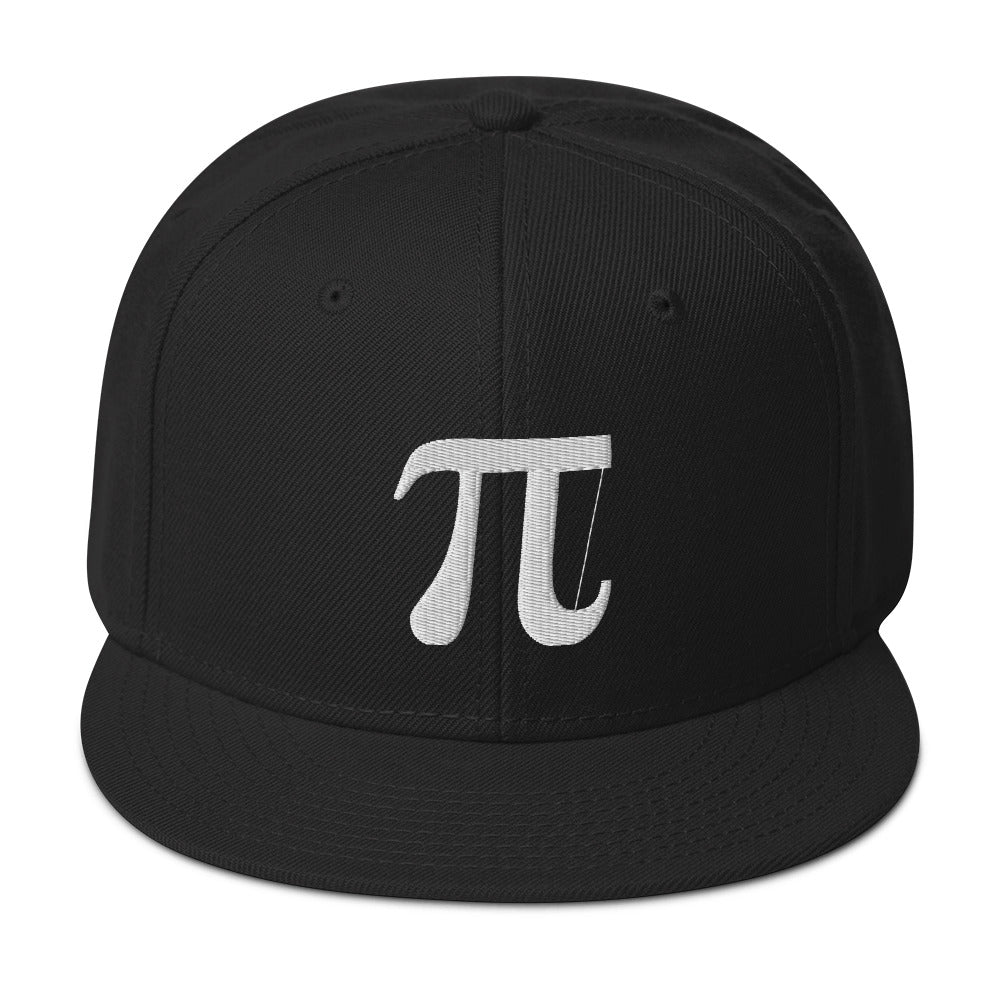 Pi Symbol π Embroidered Mathematical Equation Flat Bill Cap embroidered snapback hat, product image 4