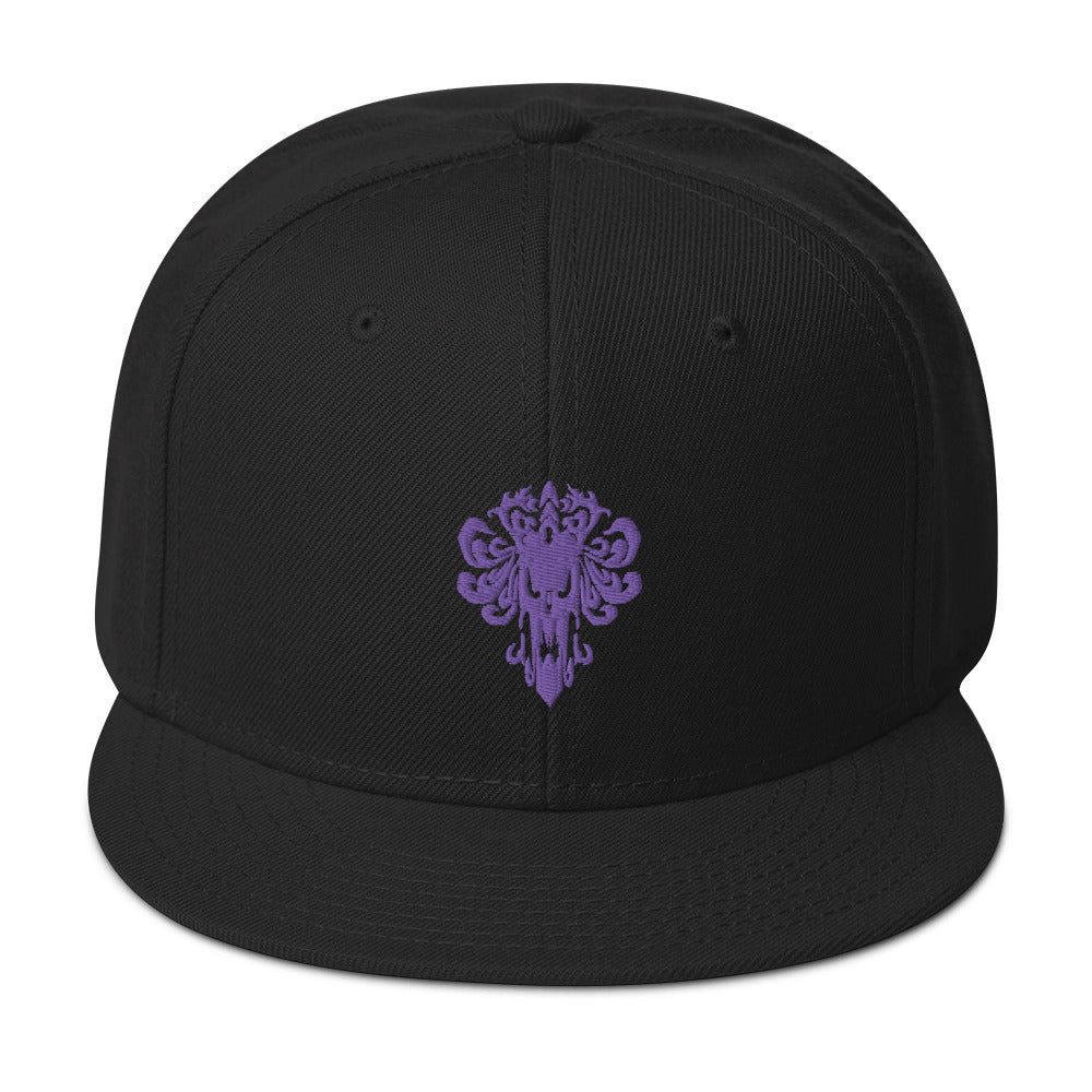 Purple Haunted Mansion Demon Wallpaper Embroidered Flat Bill Cap embroidered snapback hat, product image 4