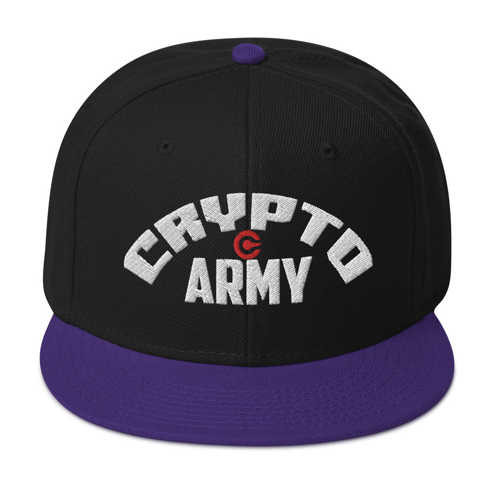 Crypto Army Curved Cryptocurrency Symbol Flat Bill Cap Snapback Hat