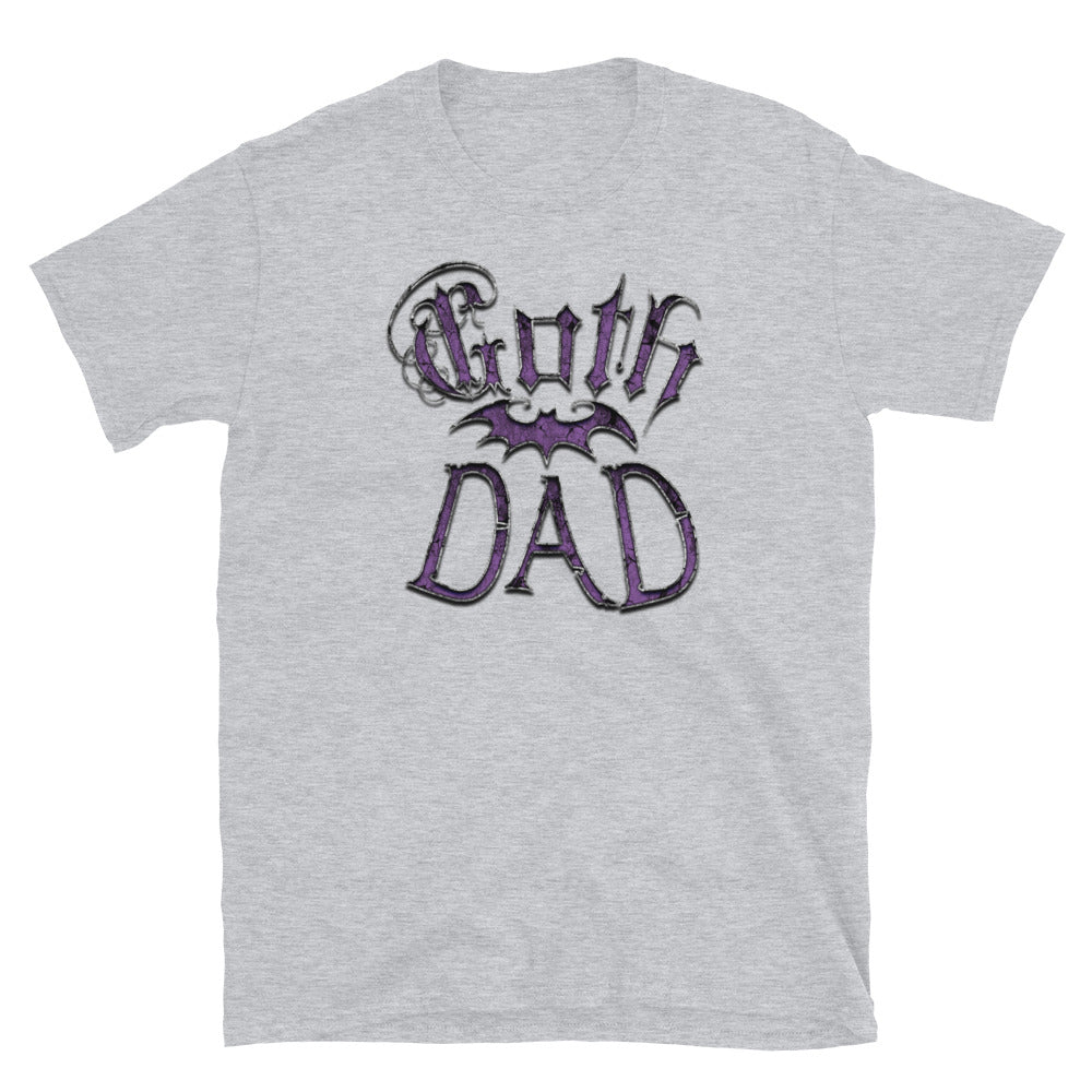 Purple Goth Dad with Bat Father's Day Gift Men’s Short Sleeve Shirt