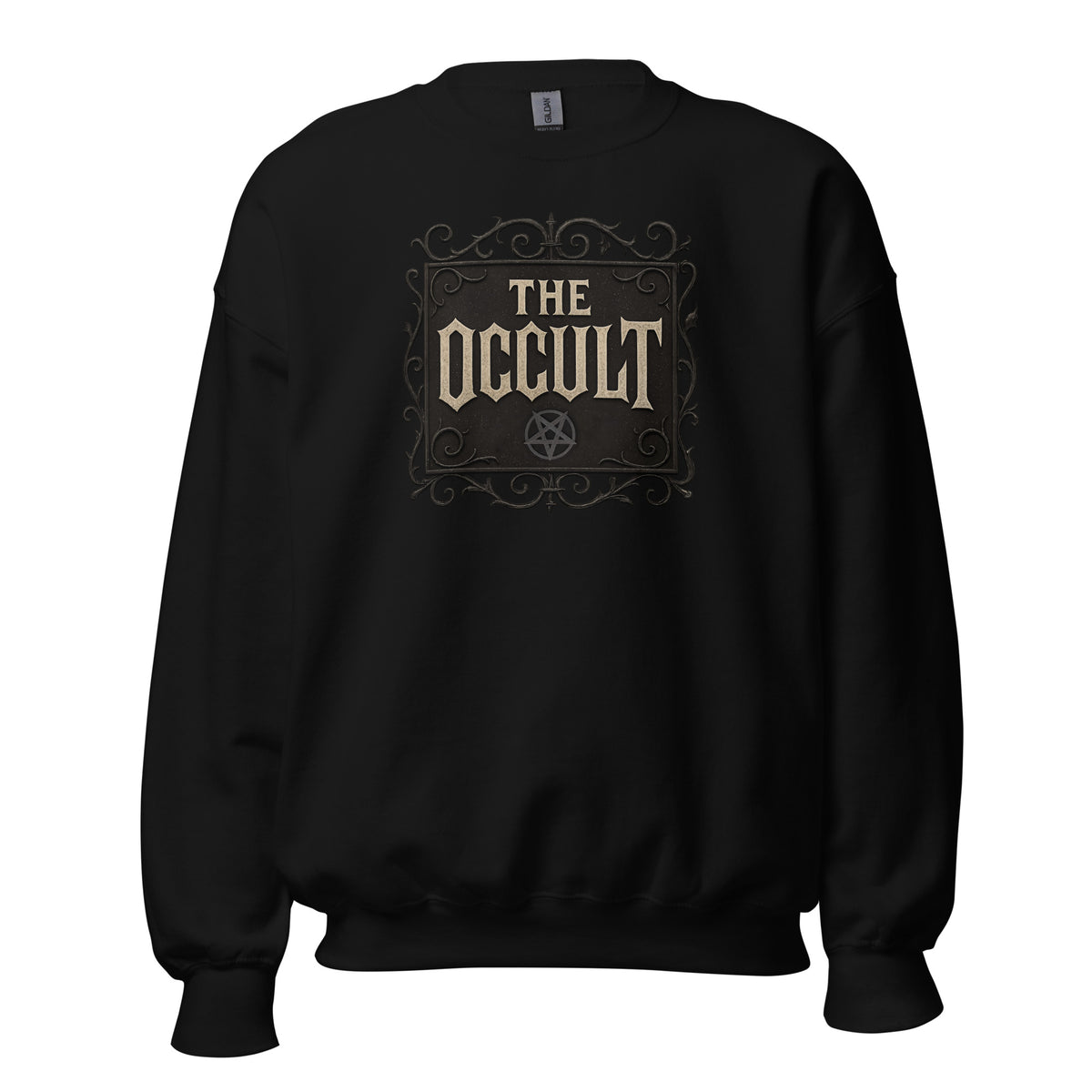 The Occult design on unisex crewneck sweater, front view