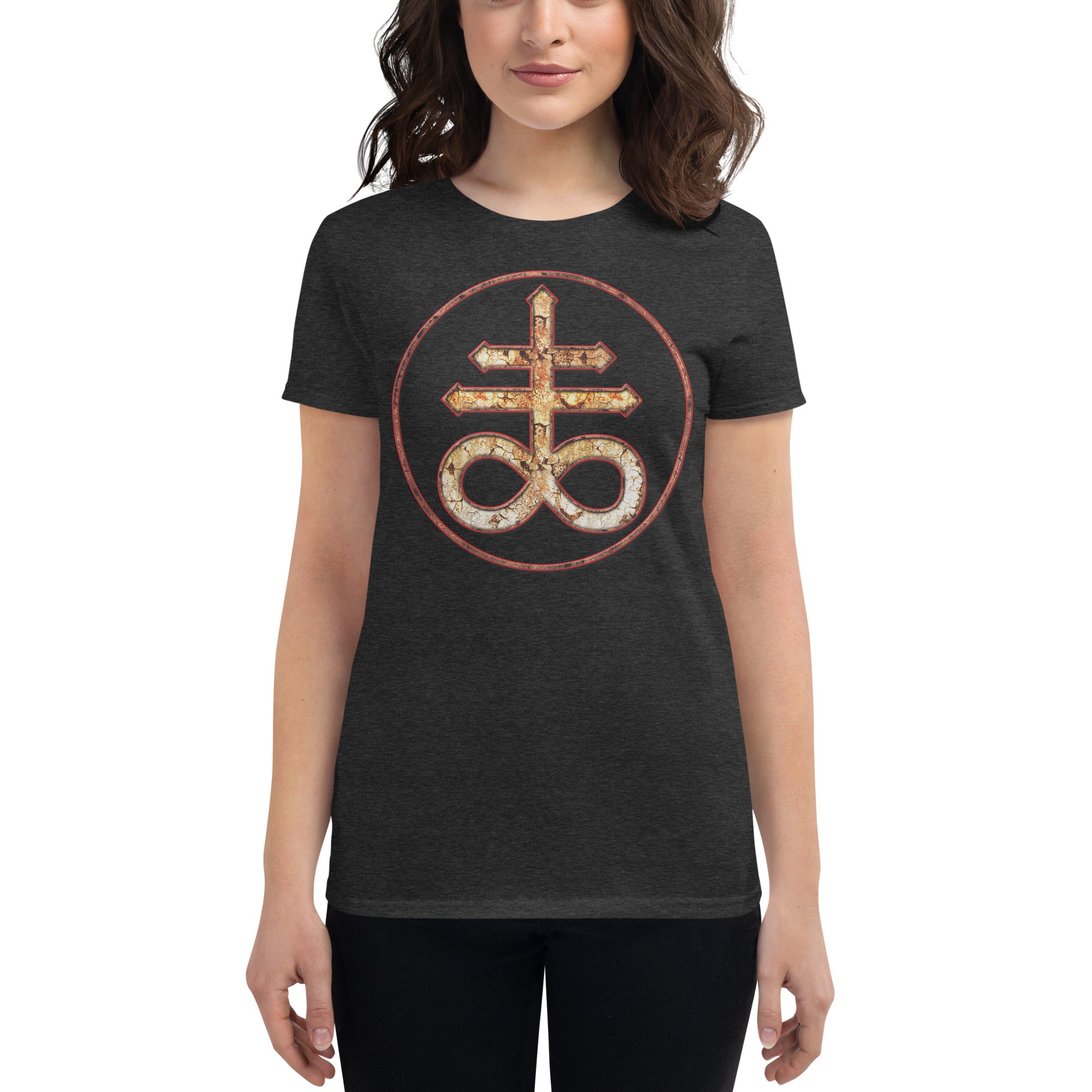 Withered Evil Satan's Cross Leviathan Symbol Women's Short Sleeve Babydoll T-shirt