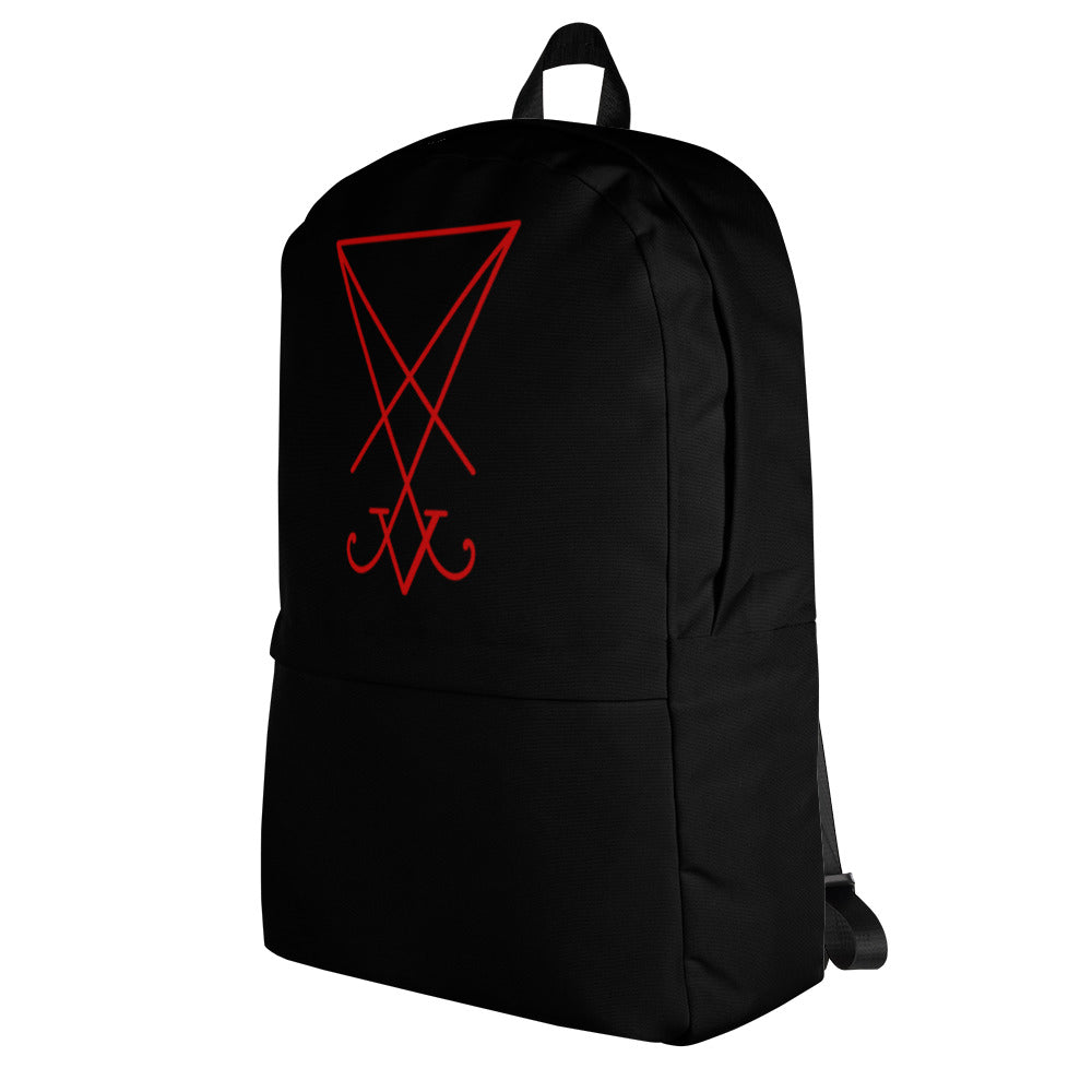 Red Sigil of Lucifer Symbol The Seal of Satan Backpack School Bag - Edge of Life Designs