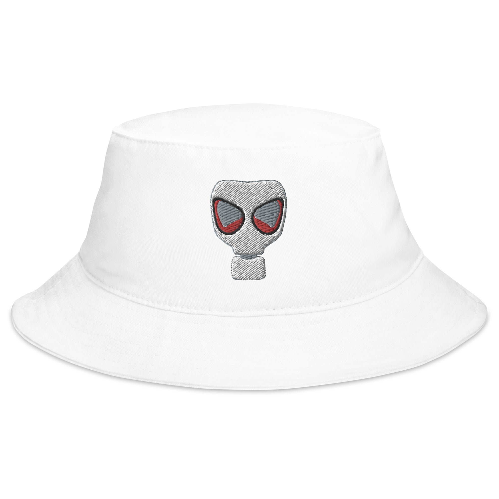 WWII Era Bio Hazard Gas Mask Embroidered Bucket Hat Doomsday Prepper