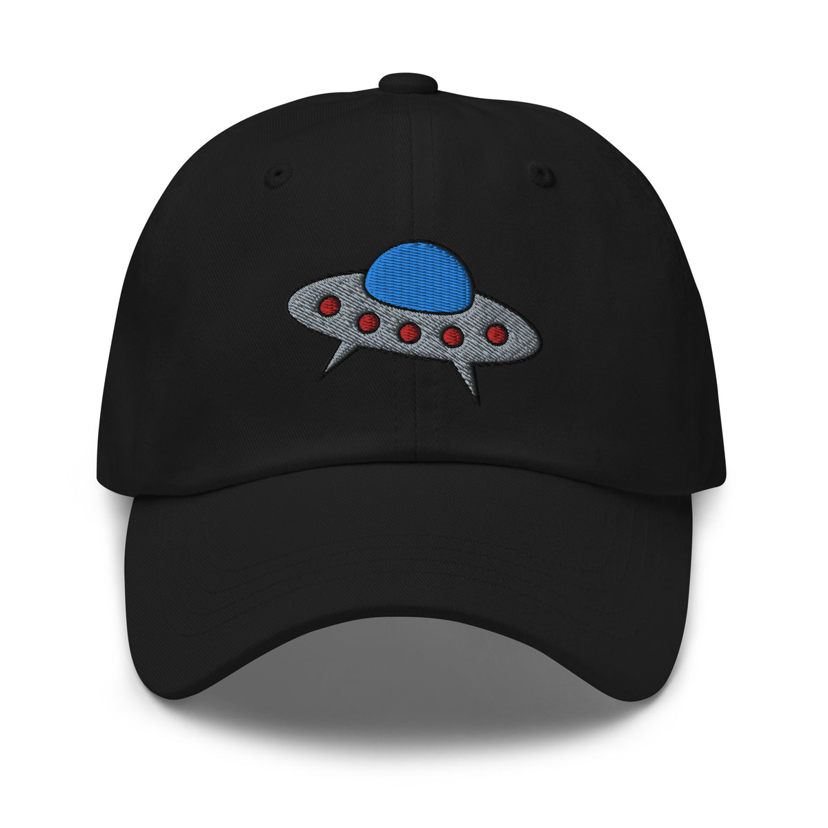 Space Alien Ship UFO Flying Saucer embroidered dad hat, product image 1