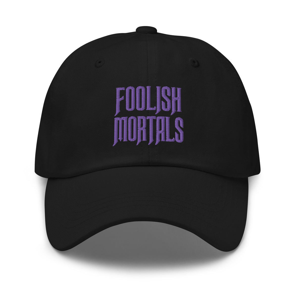 Foolish Mortals Haunted Mansion embroidered dad hat, product image 1