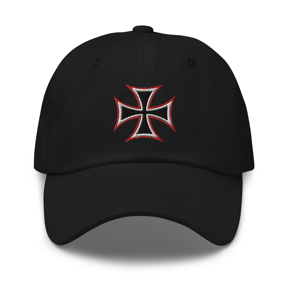 WWII Style Iron Cross Occult Symbol embroidered dad hat, product image 1