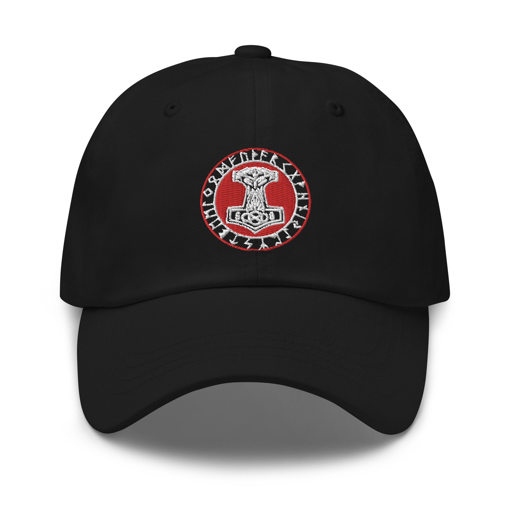 Odin Hammer Viking Runes Embroidered Baseball Cap God of War Dad hat - Edge of Life Designs