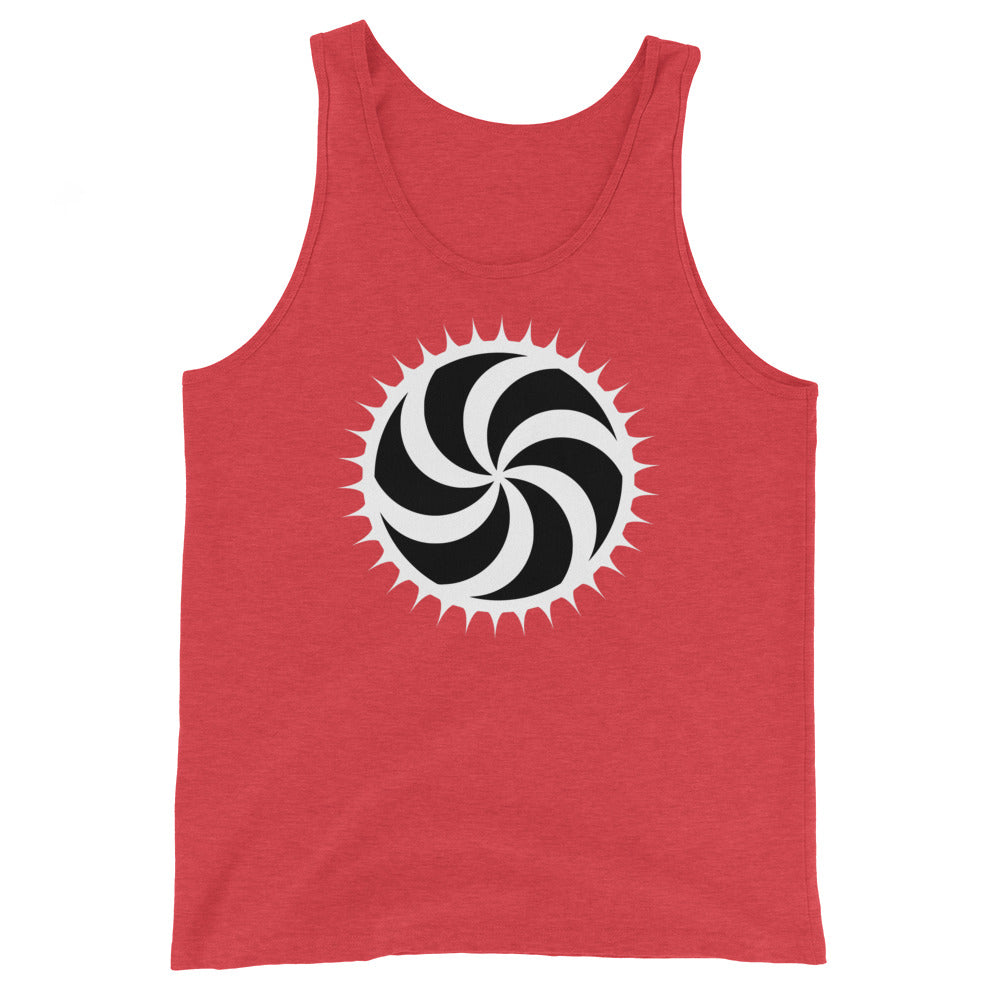 White Deadly Swirl Spike Alchemy Symbol Men's Tank Top Shirt