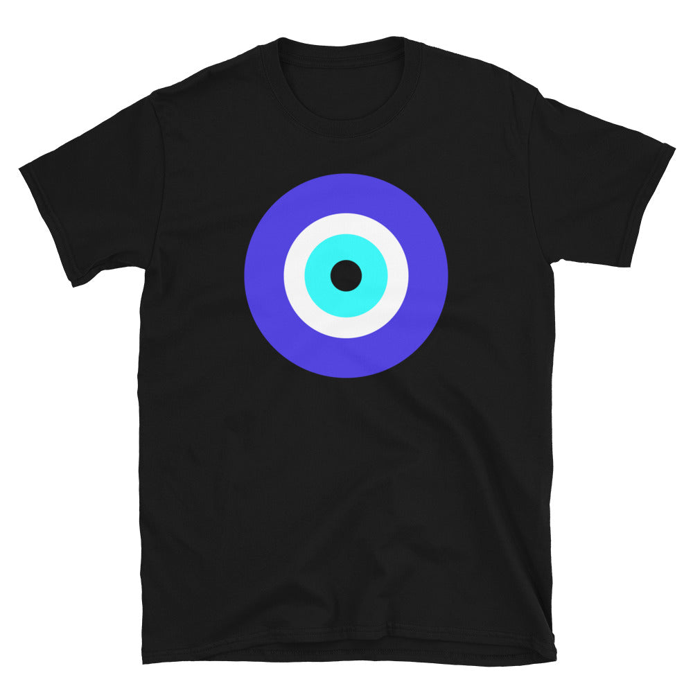 Classic Evil Eye design on unisex T-shirt, front view