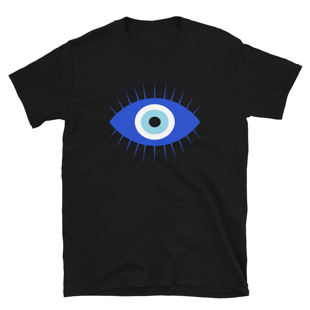 Curse of the Evil Eye design on unisex T-shirt, front view