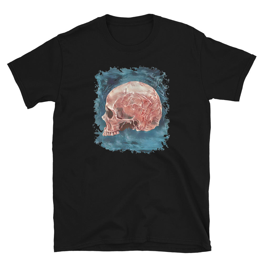 Mystical Blood Skull Side design on unisex T-shirt, front view