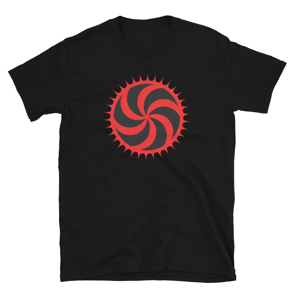 Red Deadly Swirl Spike Alchemy Symbol Short-Sleeve T-Shirt