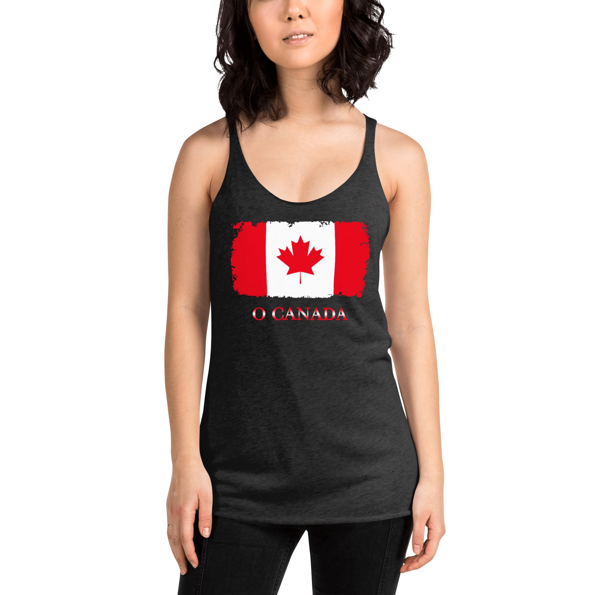 The Official Flag of Canada Maple Leaf Women's Racerback Tank Top Shirt