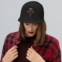 Charcoal/ White trucker hat featuring Ankh Symbol embroidered artwork, product image 3