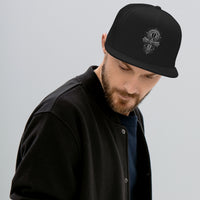 Charcoal/ White trucker hat featuring Occult Ankh Gothic embroidered artwork, product image 3