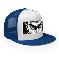 trucker hat featuring Anime Eyes Samurai Snapback embroidered artwork, product image 8