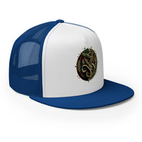 trucker hat featuring Ouroboros Snake embroidered artwork, product image 8