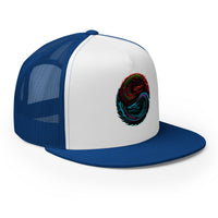trucker hat featuring Yin Yang Dragon Snapback embroidered artwork, product image 8