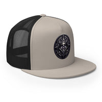 White trucker hat featuring All Seeing Eye embroidered artwork, product image 7
