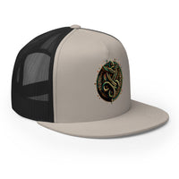 Royal/ White/ Royal trucker hat featuring Ouroboros Snake embroidered artwork, product image 6