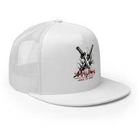 trucker hat featuring Katana Splash Samurai Sword Snapback embroidered artwork, product image 9