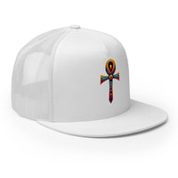 trucker hat featuring Ankh Symbol embroidered artwork, product image 9