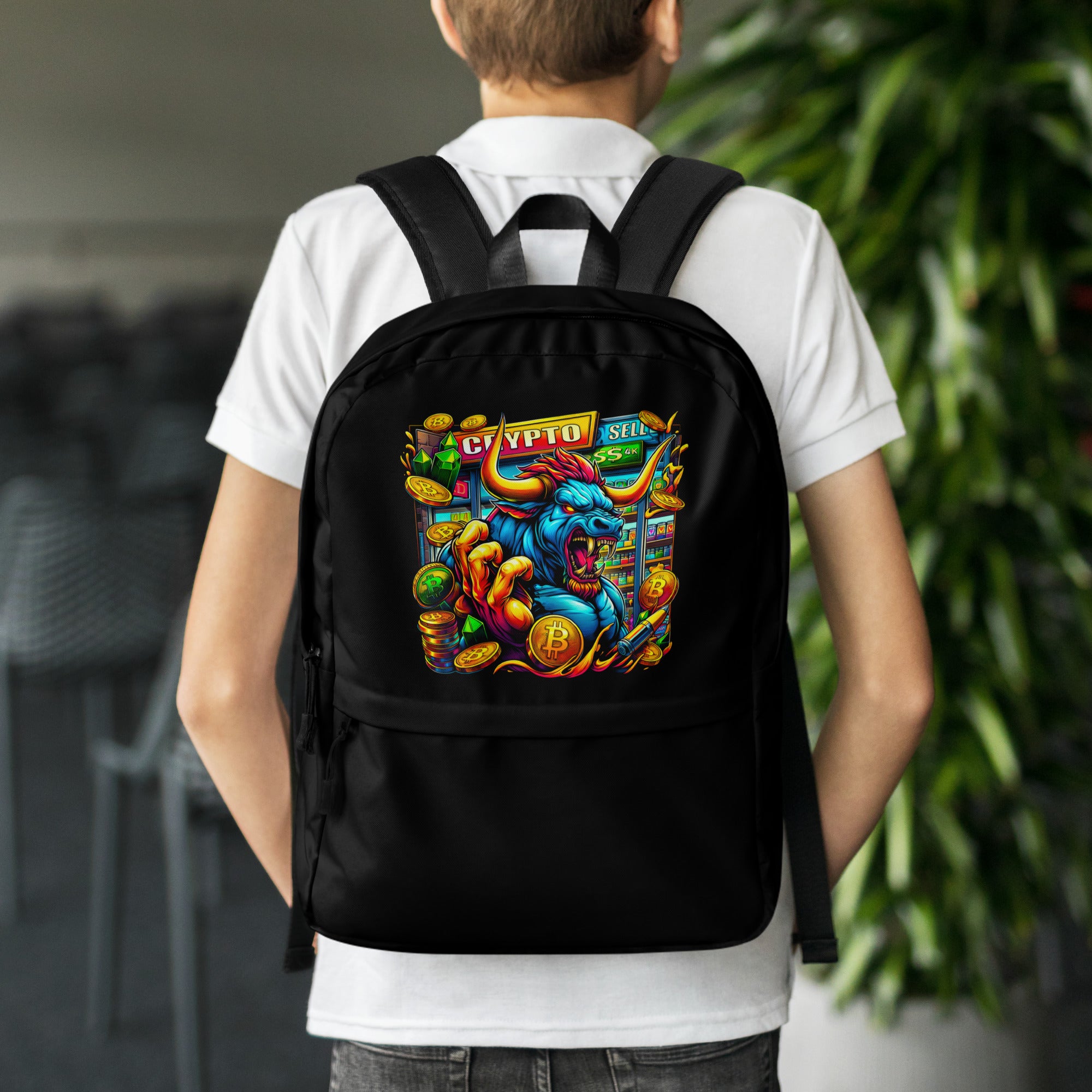 Crypto Bull Run Buy Sell Bitcoin Backpack Bag