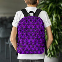 Unisex backpack with padded shoulder straps, back view