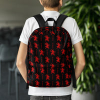Unisex backpack with padded shoulder straps, back view