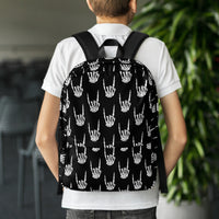 Unisex backpack with padded shoulder straps, back view