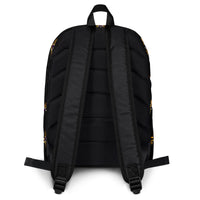 Unisex backpack with padded shoulder straps, back view