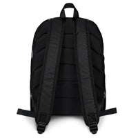 Unisex backpack with padded shoulder straps, back view