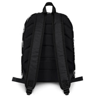 Unisex backpack with padded shoulder straps, back view