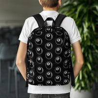 Unisex backpack with padded shoulder straps, back view