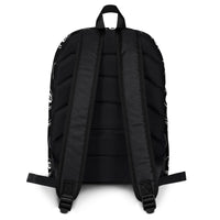 Unisex backpack with padded shoulder straps, back view