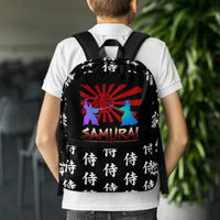 Unisex backpack with padded shoulder straps, back view