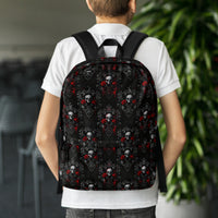 Unisex backpack with padded shoulder straps, back view