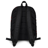 Unisex backpack with padded shoulder straps, back view