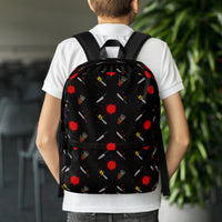 Unisex backpack with padded shoulder straps, back view