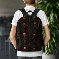 Unisex backpack with padded shoulder straps, back view