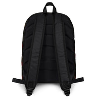 Unisex backpack with padded shoulder straps, back view