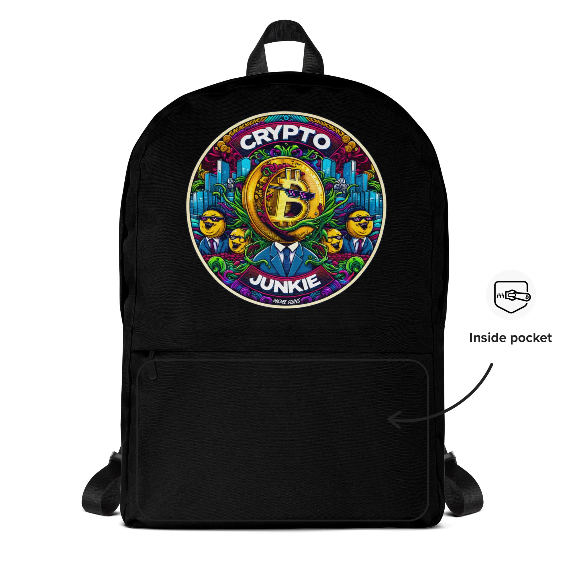 Meme Coins Rule! Crypto Junkie Bitcoin Altcoins Backpack Bag