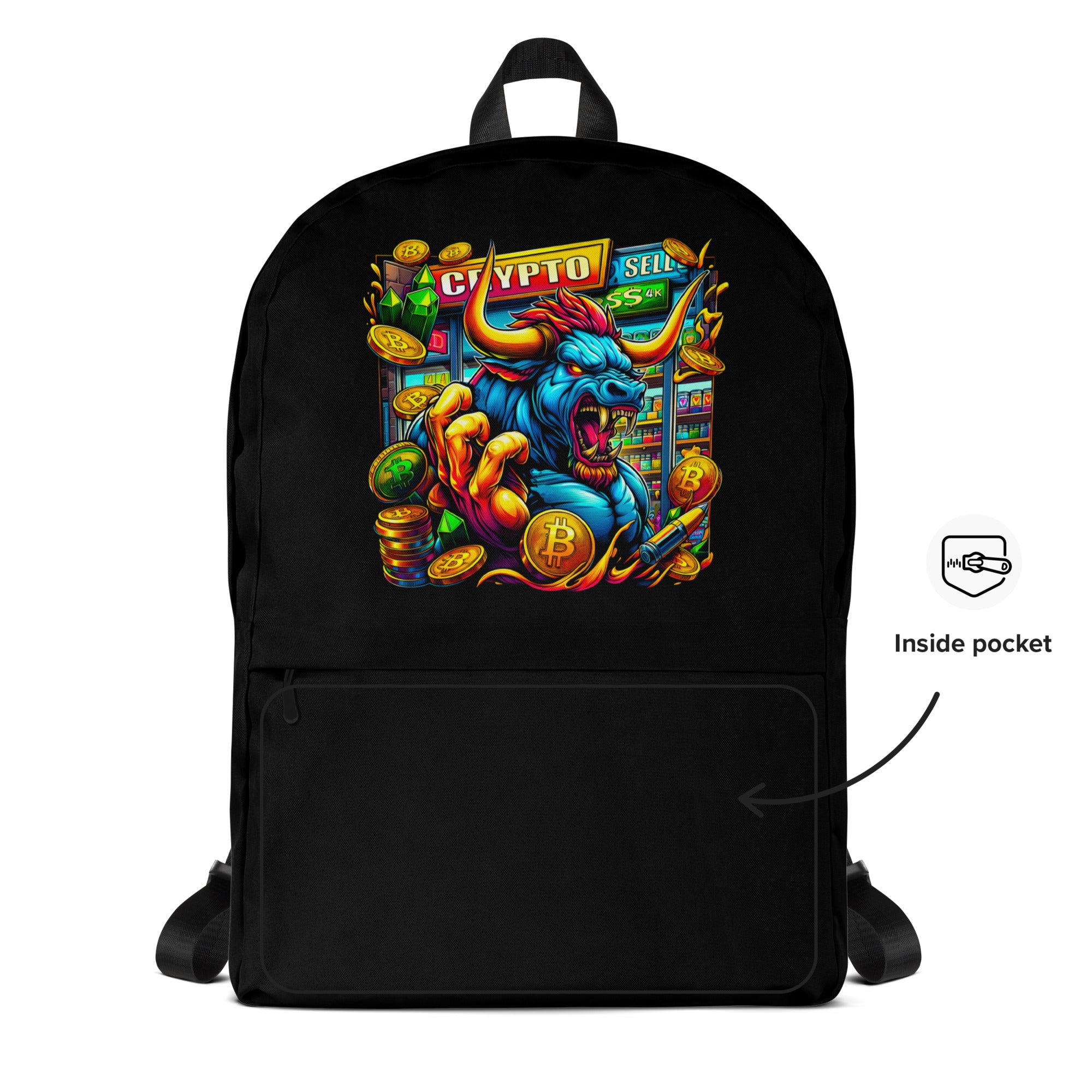 Crypto Bull Run Buy Sell Bitcoin Backpack Bag