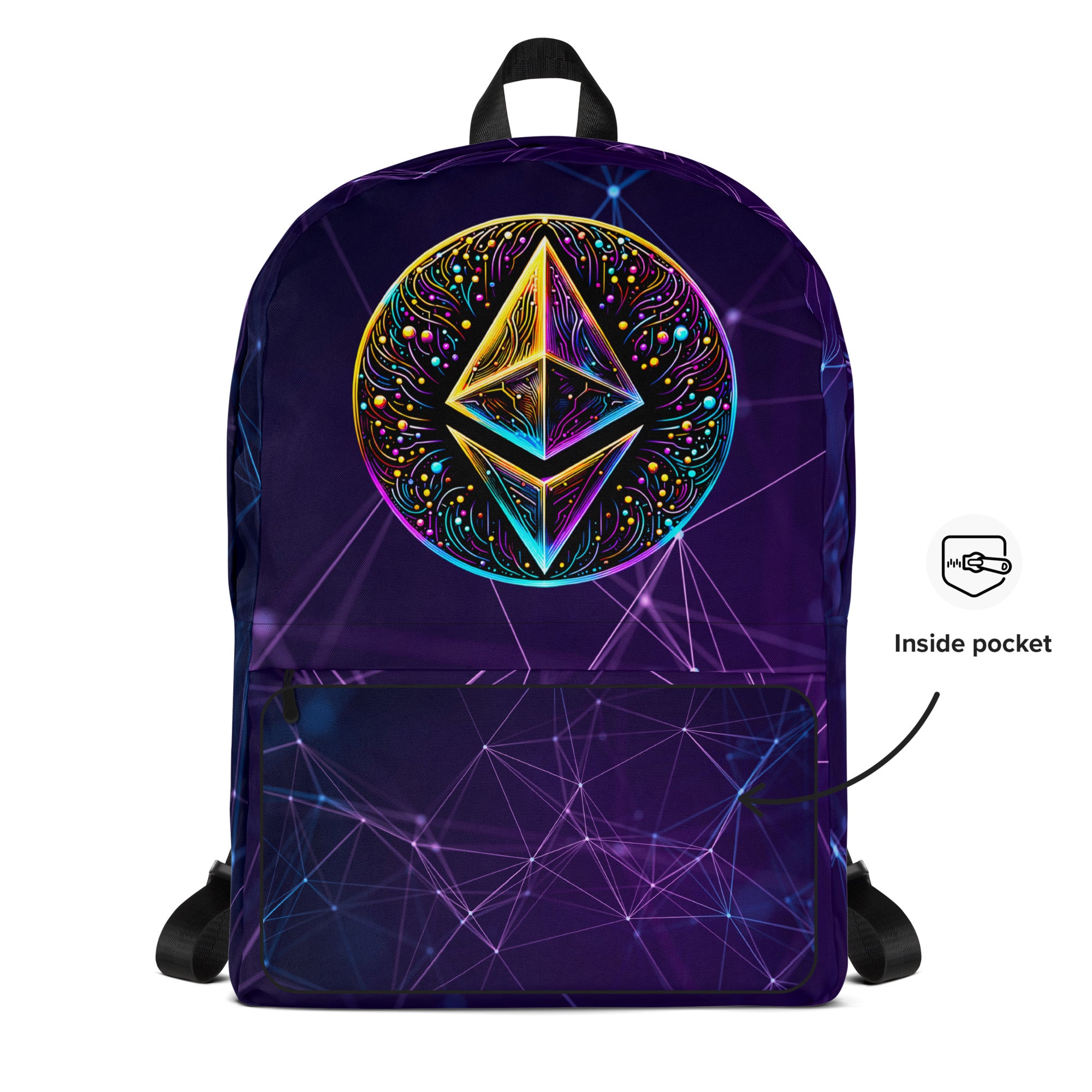 Whimsical Ethereum ETH Altcoin Crypto Symbol Backpack Bag