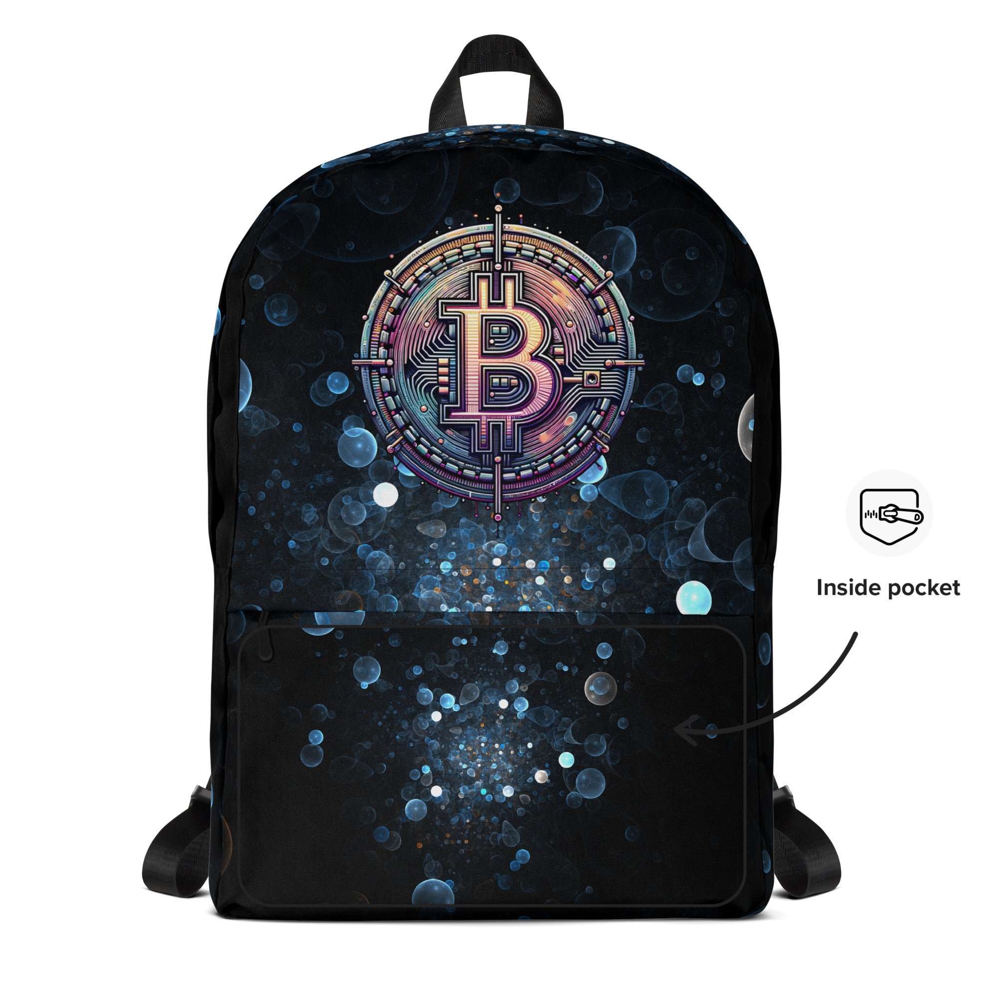 Futuristic Wired Bitcoin BTC Digital Crypto Backpack Bag