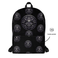 All-Seeing Eye artwork on unisex backpack, front view