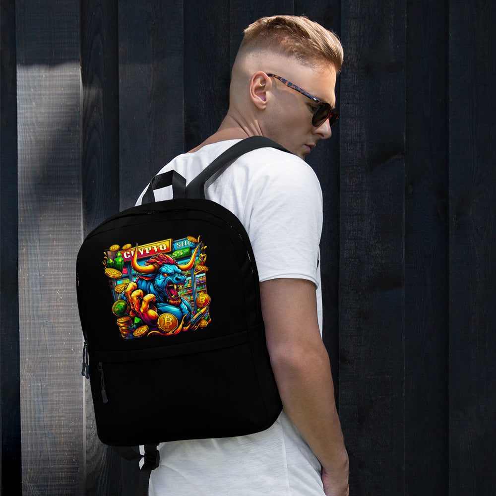 Crypto Bull Run Buy Sell Bitcoin Backpack Bag